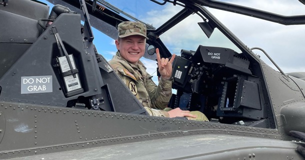 UNK senior Max Kahland currently serves with a Nebraska Army National Guard aviation regiment based in Grand Island. (Courtesy photo)