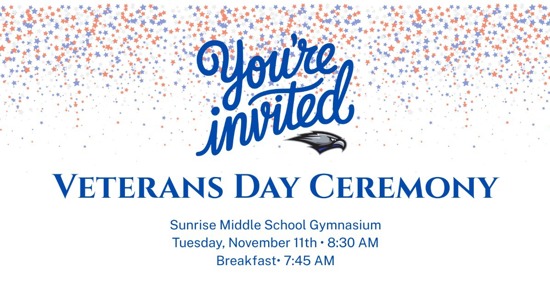 Sunrise Middle School to Host Annual Veterans Day Celebration