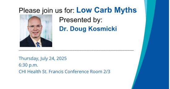 Free Community Education–July 24  Low-Carb Myths