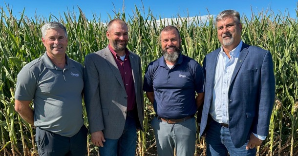 New Leadership NCB, 2025.jpg: New leadership was recently elected to the Nebraska Corn Board at the August 20 meeting. (L-R), Jay Reiners, past chairman; Brandon Hunnicutt, chairman; Andy Groskopf, vice chairman; and Ted Schrock, secretary/treasurer. They assume the roles immediately.